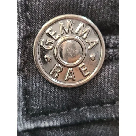 Gemma Rae Shorts Women's Black Denim Size 15/32 Distressed High Waist Cut Off - Picture 2 of 6